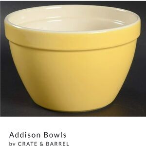 Crate&Barrel Addison Bowl 6" Mixing Bowl Yellow
